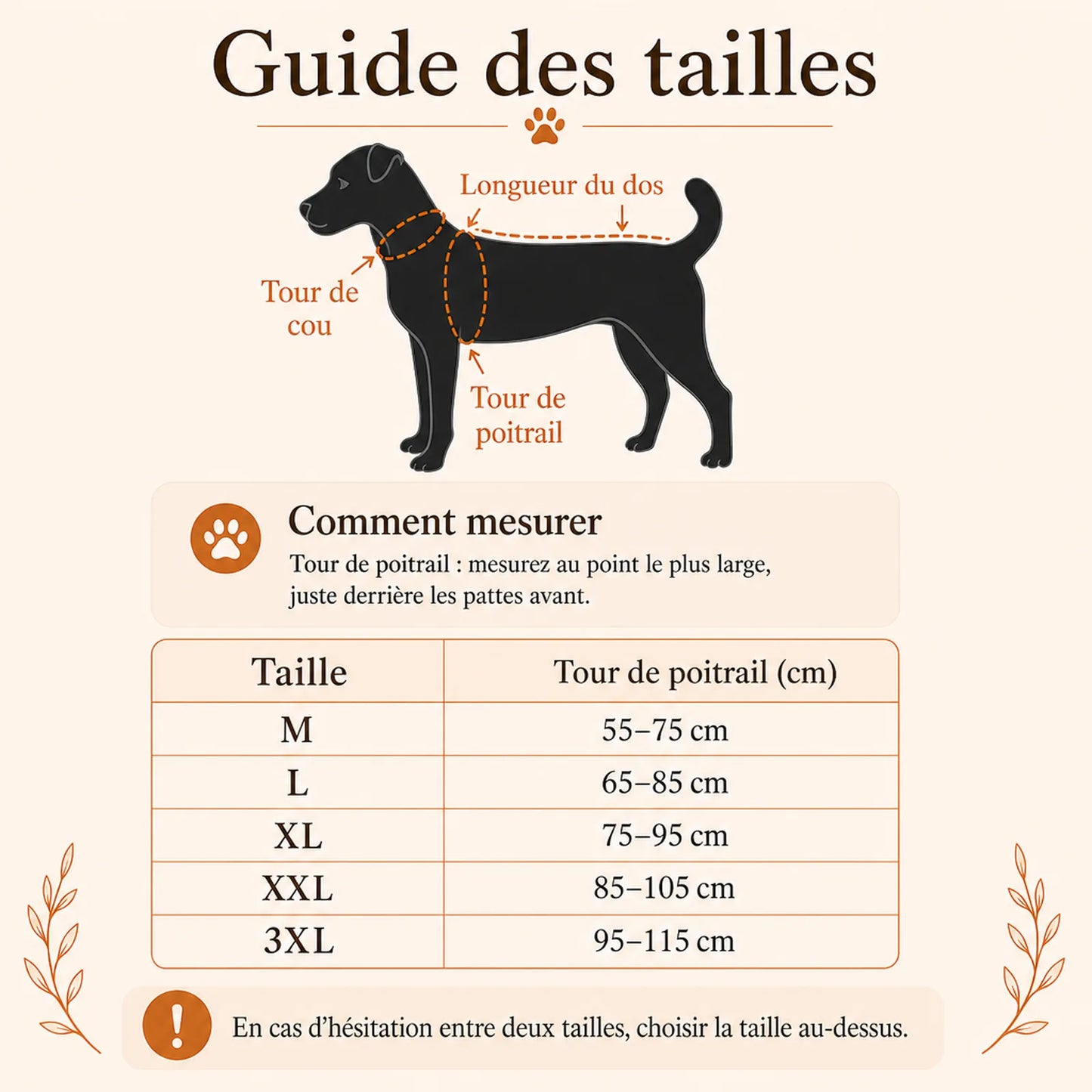 harnais canicross reflechissant noir guide des tailles