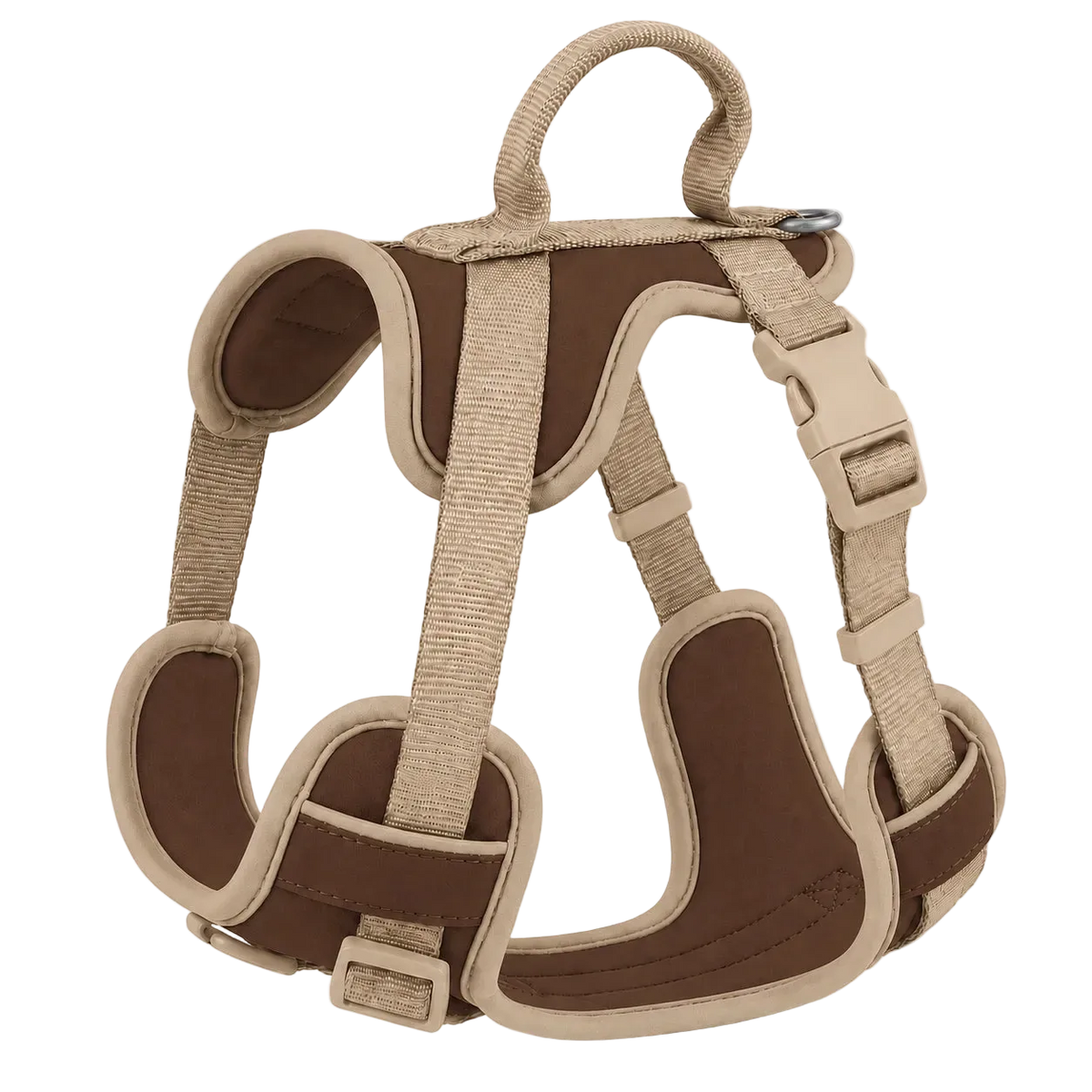 Harnais chien Anti Traction Original coloris chocolat et beige