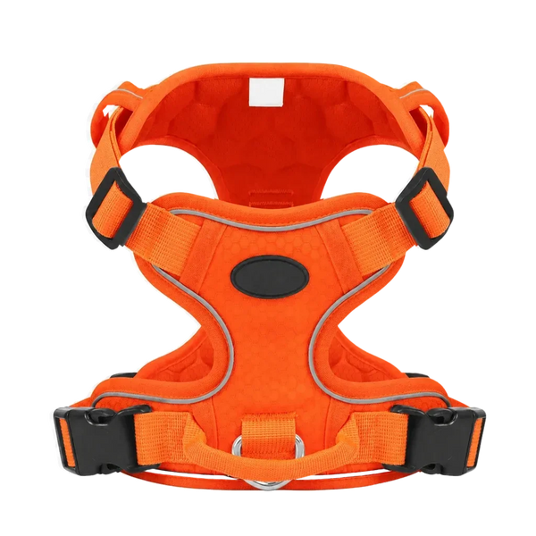 Harnais Chien Anti Traction Réfléchissant coloris orange