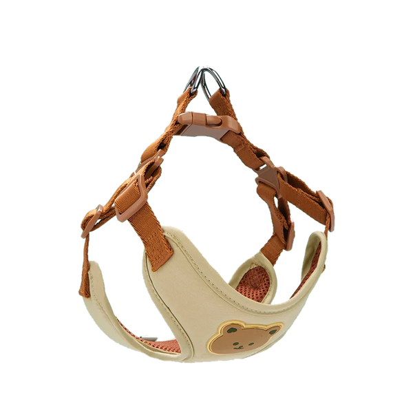 Harnais chiot respirant réglable beige, vue produit