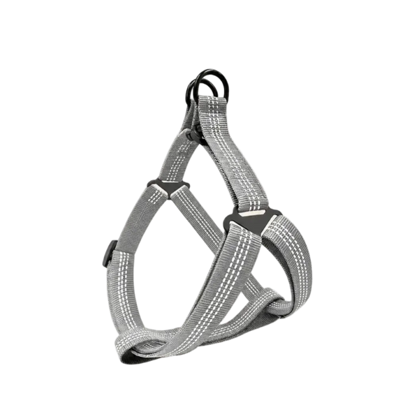 Harnais pour chien gris réglable et confortable
