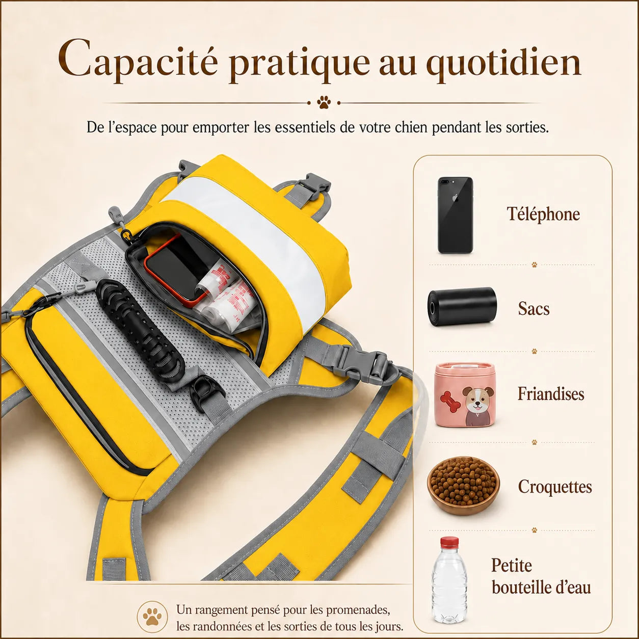Harnais Randonnée Sacoche Jaune