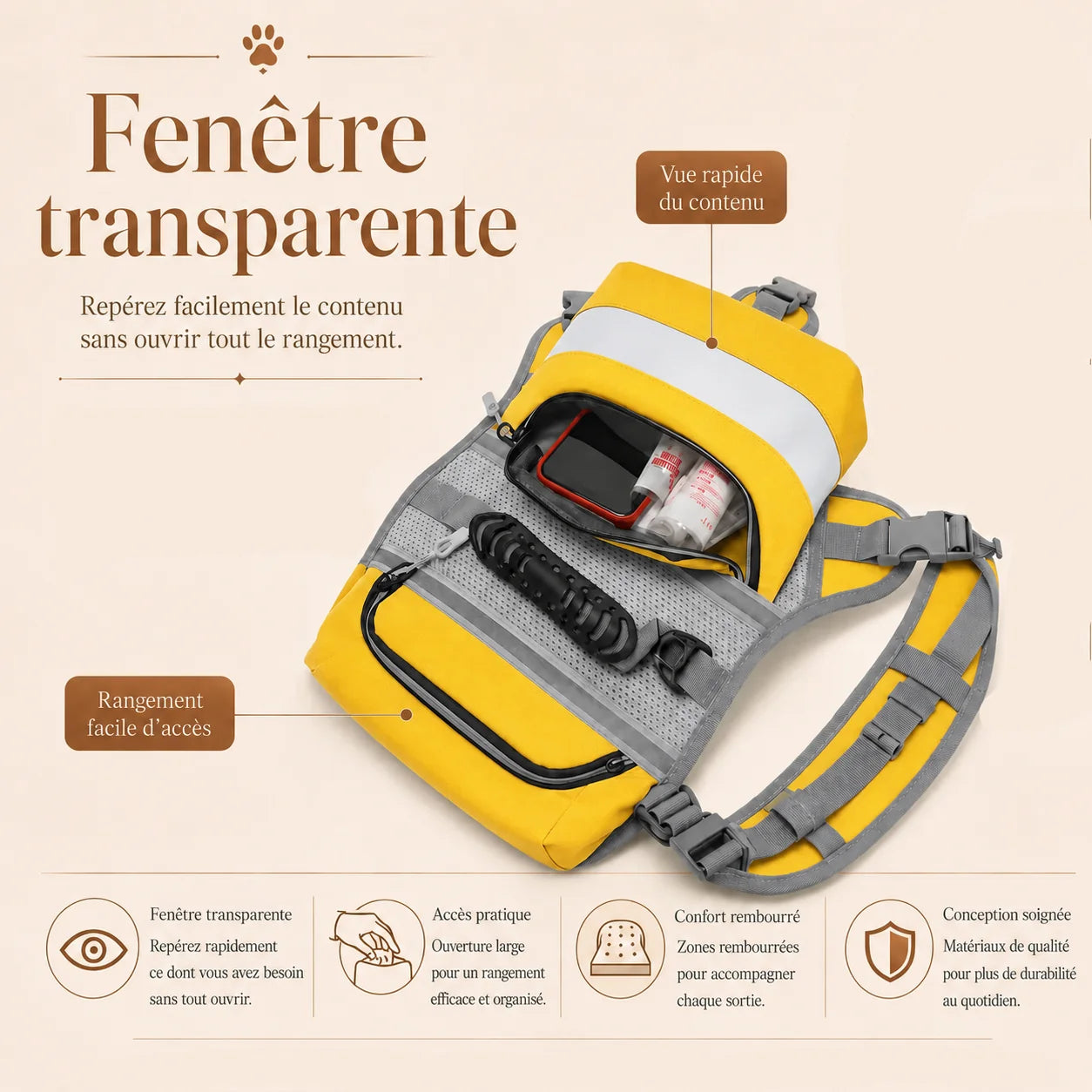 Harnais Randonnée Sacoche Jaune