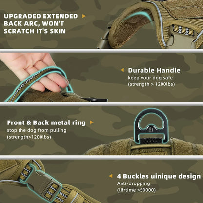 Harnais Chien Anti Traction Tactique