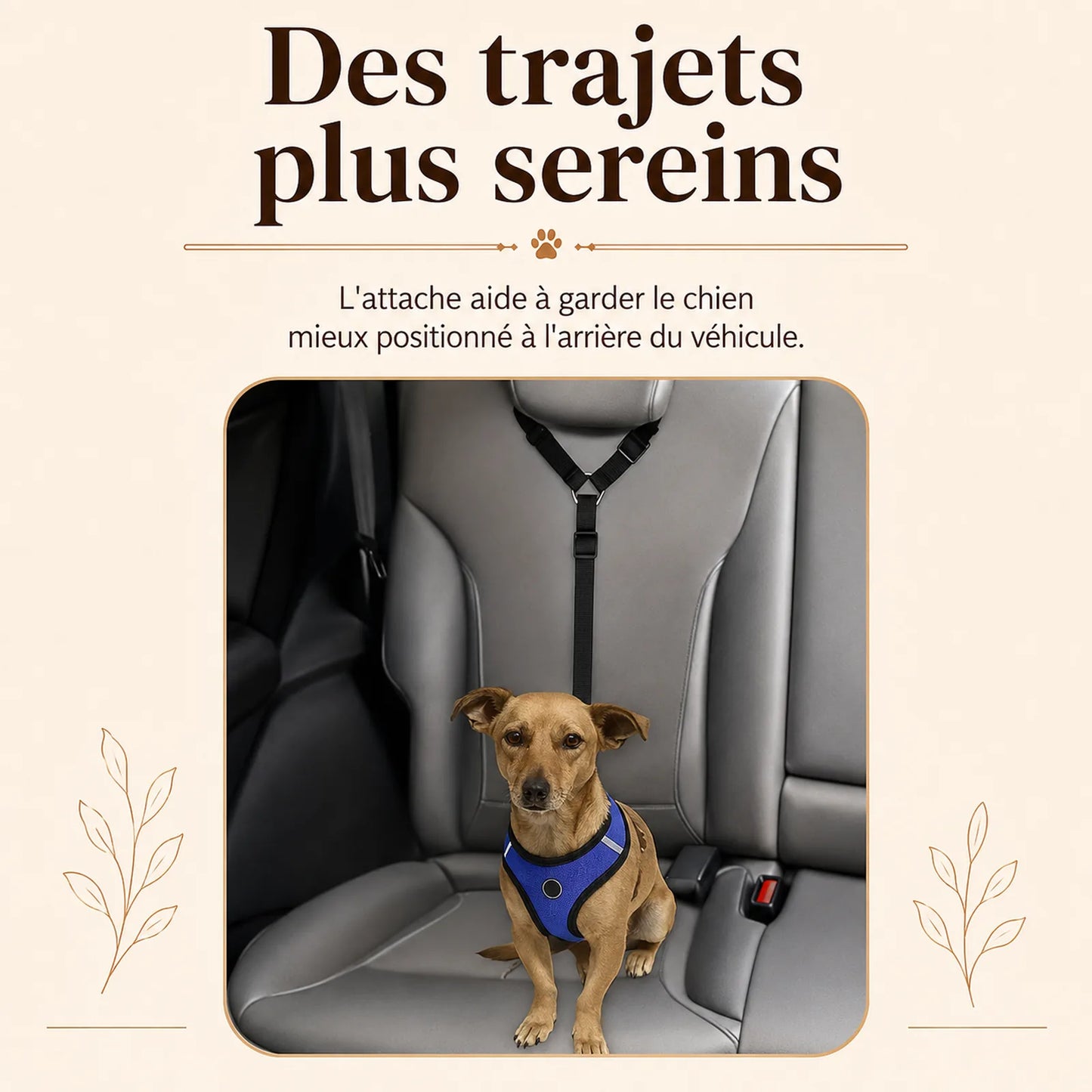 attache chien voiture appuie tete lifestyle