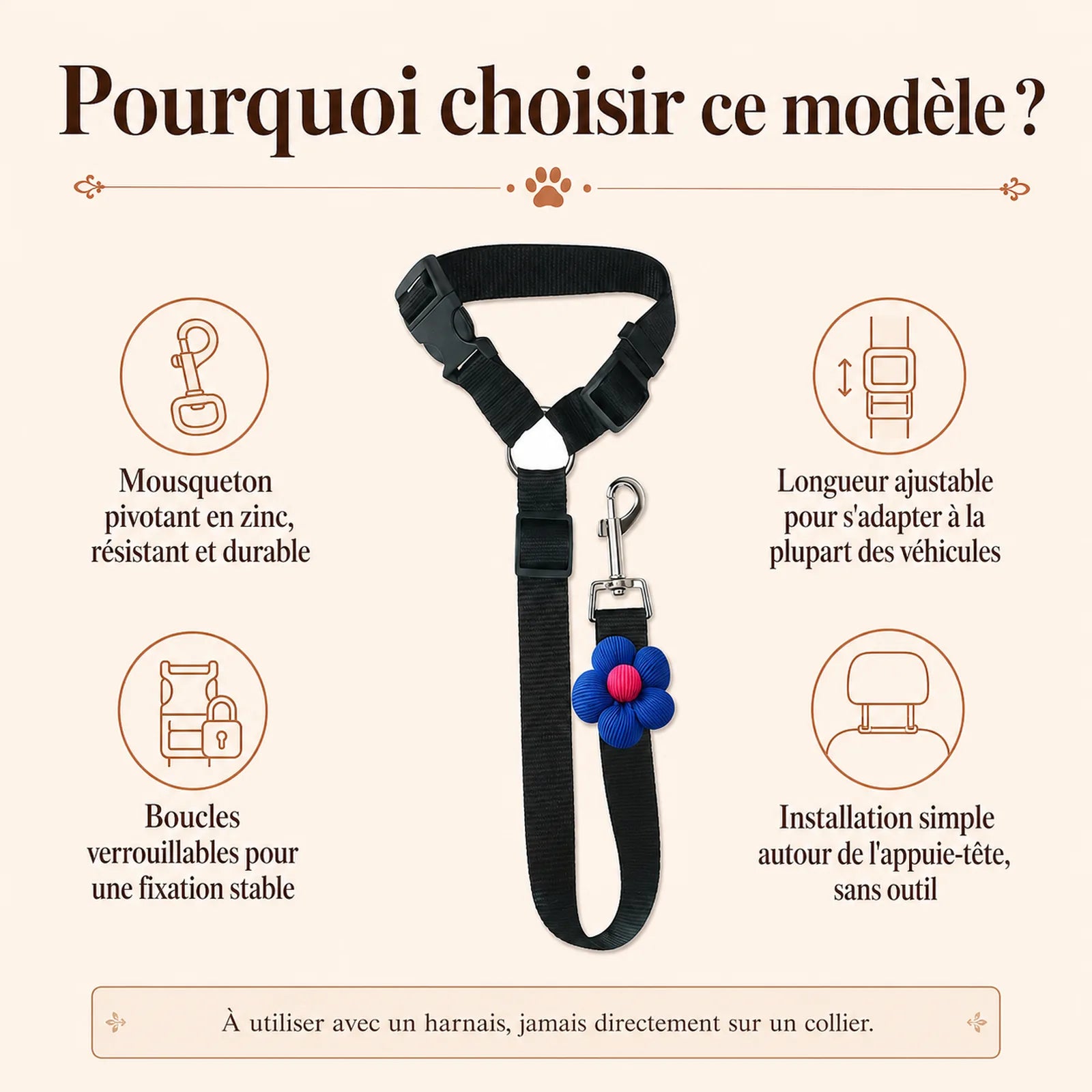 attache chien voiture appuie tete pourquoi choisir ce modele