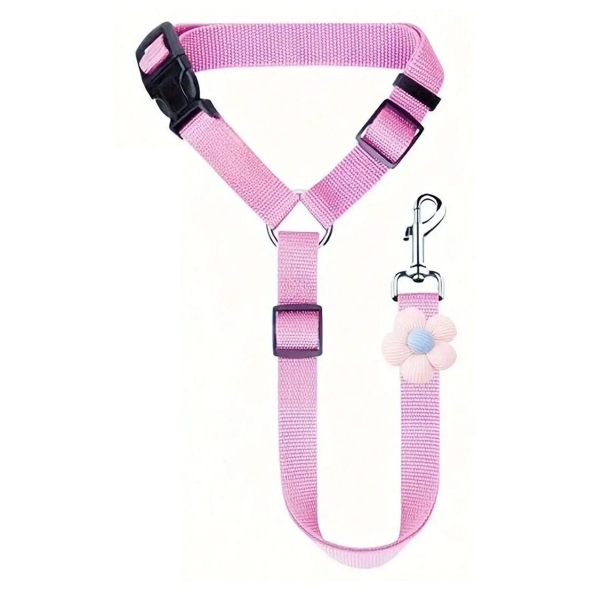 Attache chien voiture appuie-tête, coloris rose