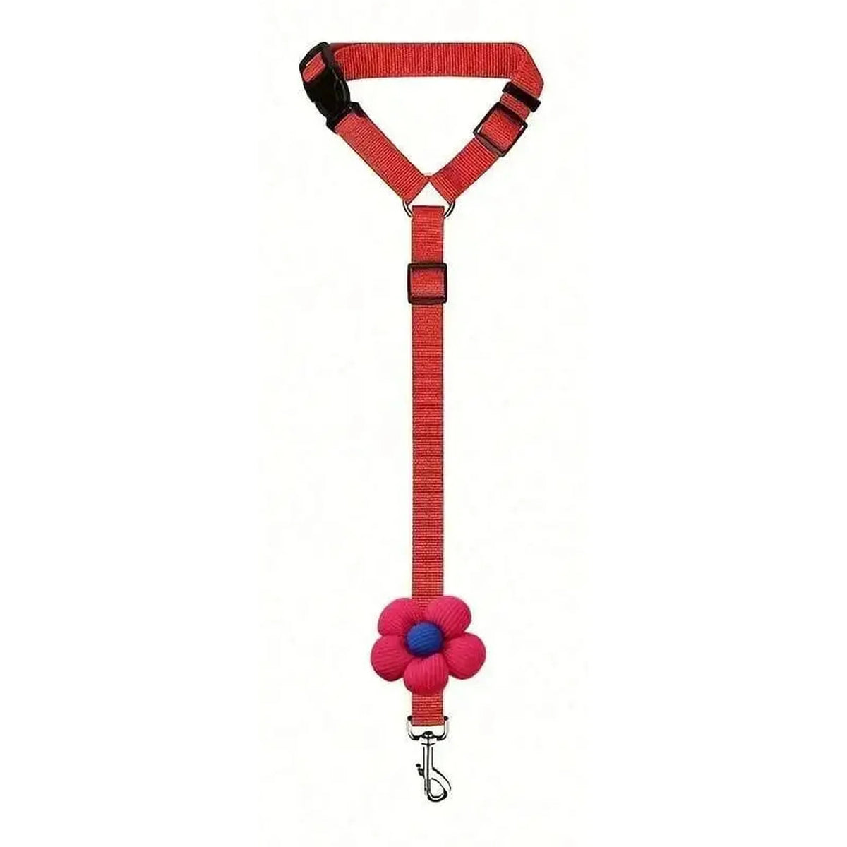 Attache chien voiture appuie-tête, coloris rouge