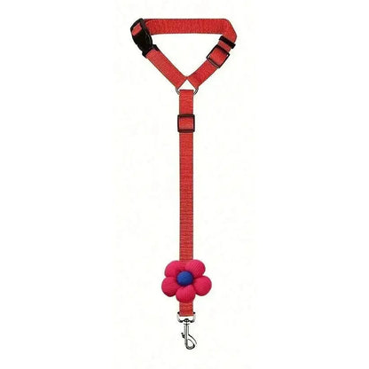Attache chien voiture appuie-tête, coloris rouge