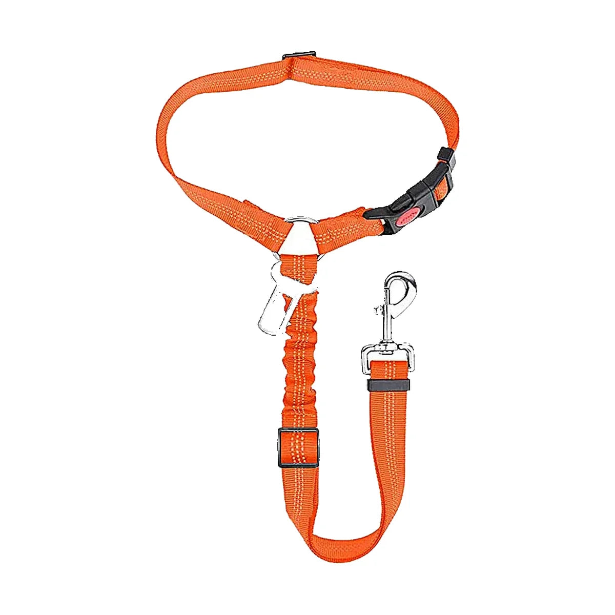 Ceinture chien voiture 2 en 1, coloris orange