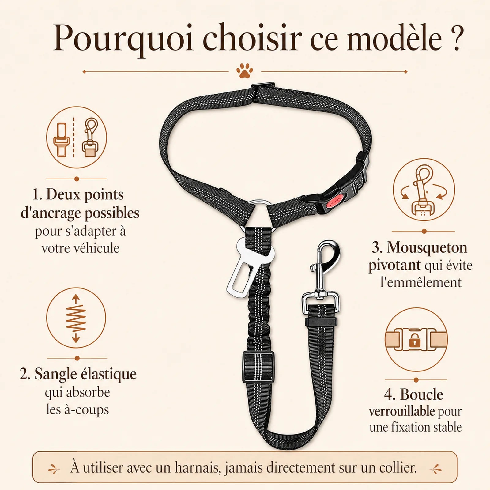 ceinture chien voiture 2 en 1 pourquoi choisir ce modele