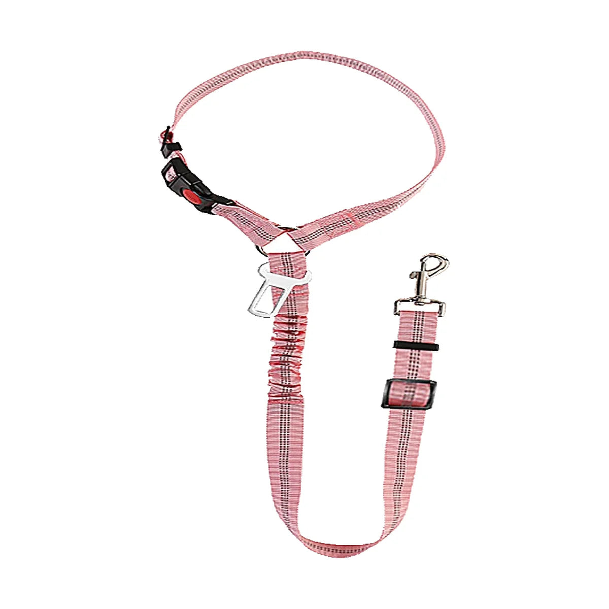 Ceinture chien voiture 2 en 1, coloris rose pâle