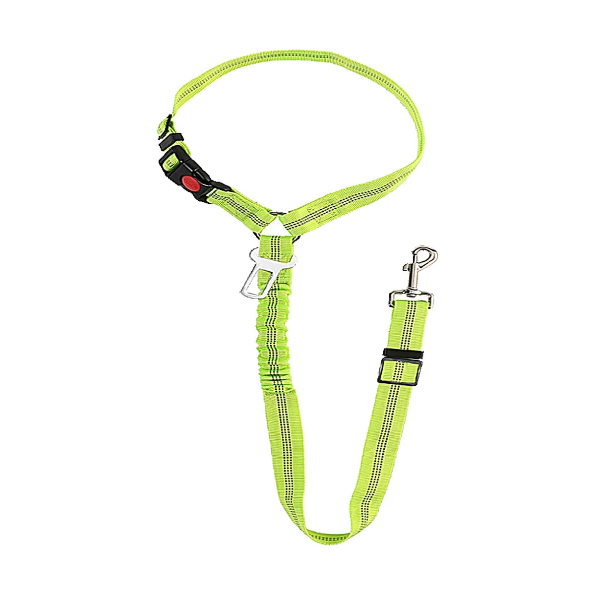 Ceinture chien voiture 2 en 1, coloris vert anis