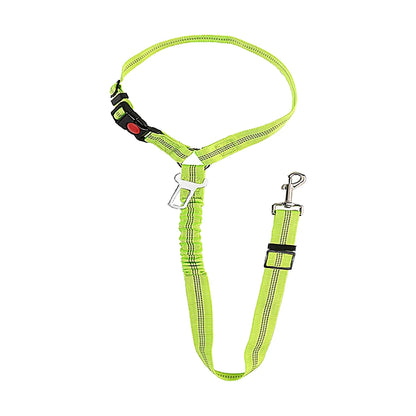 Ceinture chien voiture 2 en 1, coloris vert anis