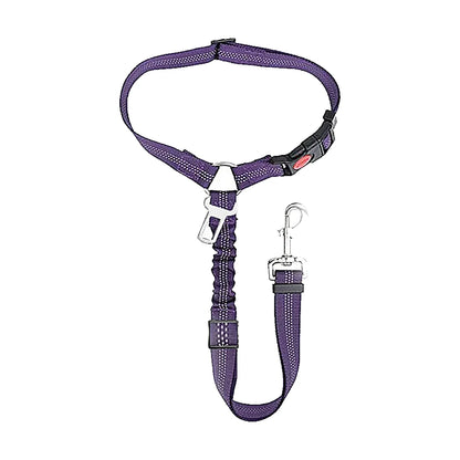 Ceinture chien voiture 2 en 1, coloris violet