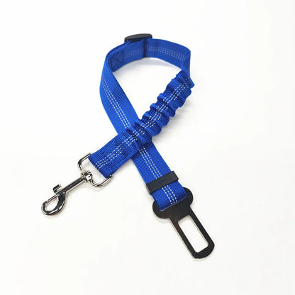 Ceinture de sécurité chien voiture élastique coloris bleu, section extensible