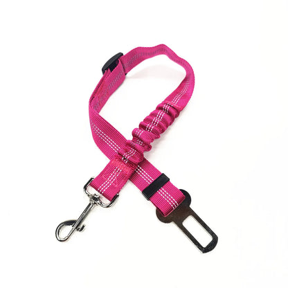 Ceinture de sécurité chien voiture élastique coloris fuchsia