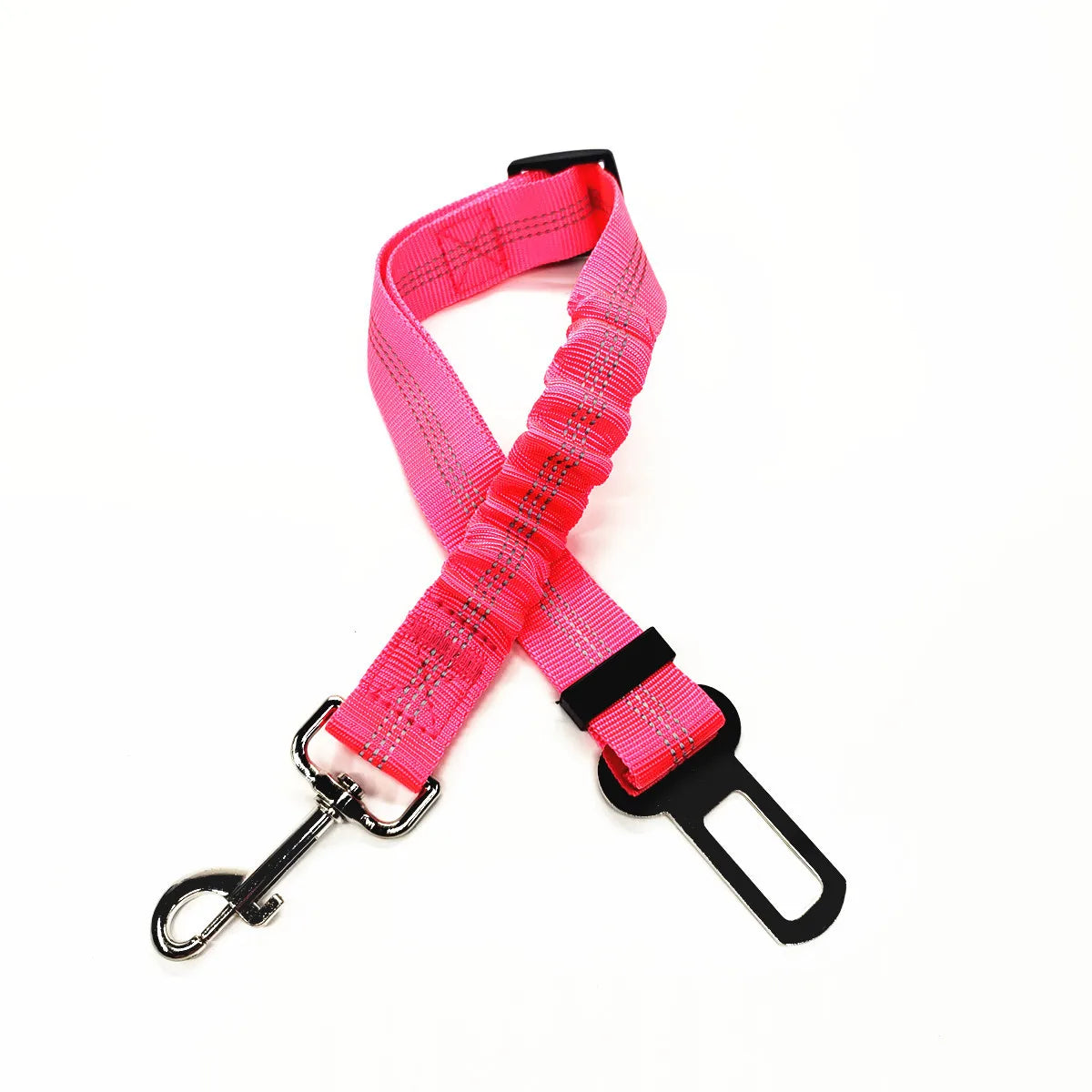 Ceinture de sécurité chien voiture élastique coloris rose vif