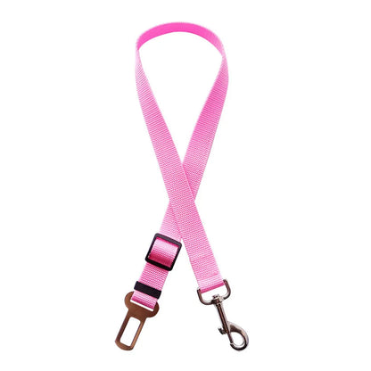 Ceinture de sécurité chien voiture élastique coloris rose