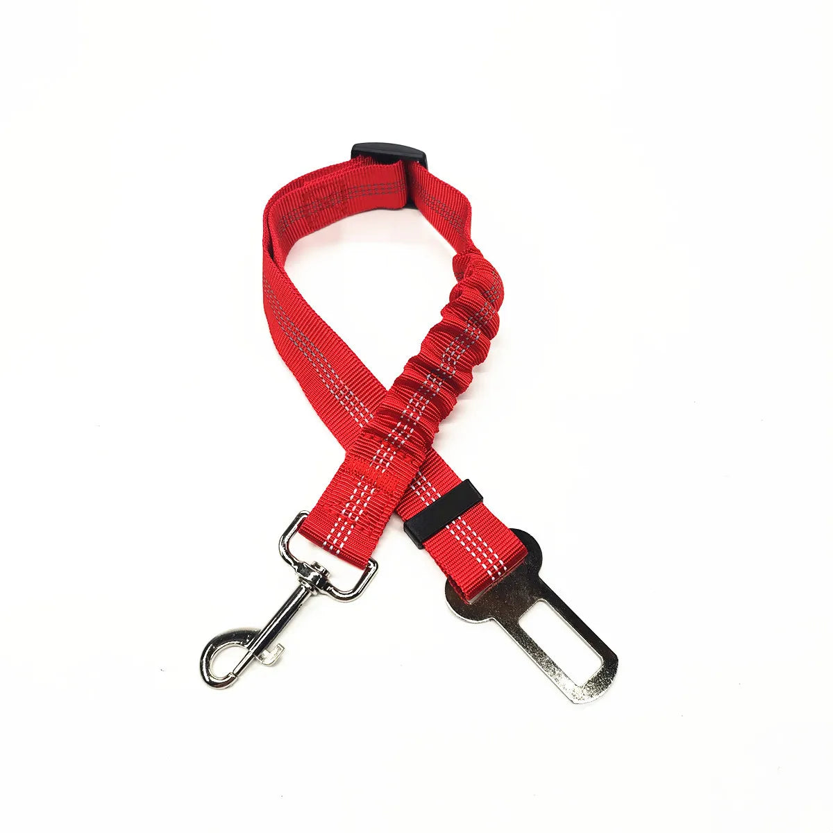 Ceinture de sécurité chien voiture élastique coloris rouge, section extensible
