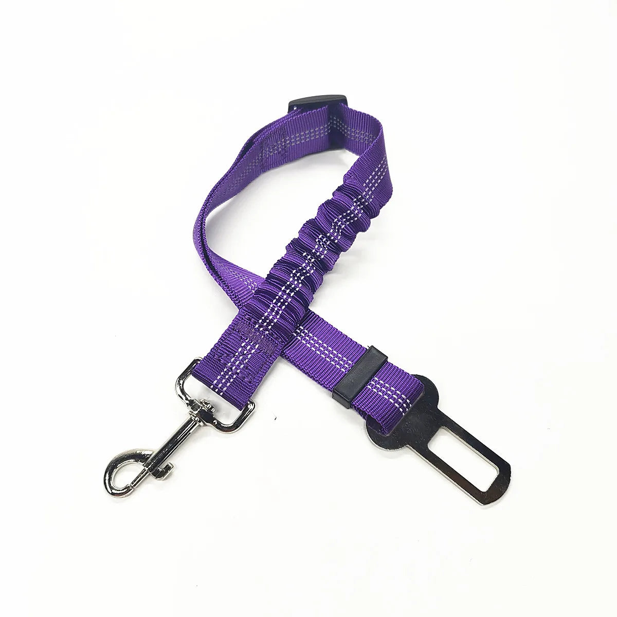 Ceinture de sécurité chien voiture élastique coloris violet, section extensible