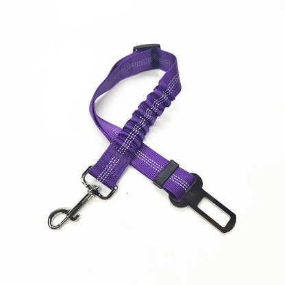 Ceinture de sécurité chien voiture élastique coloris violet, section extensible