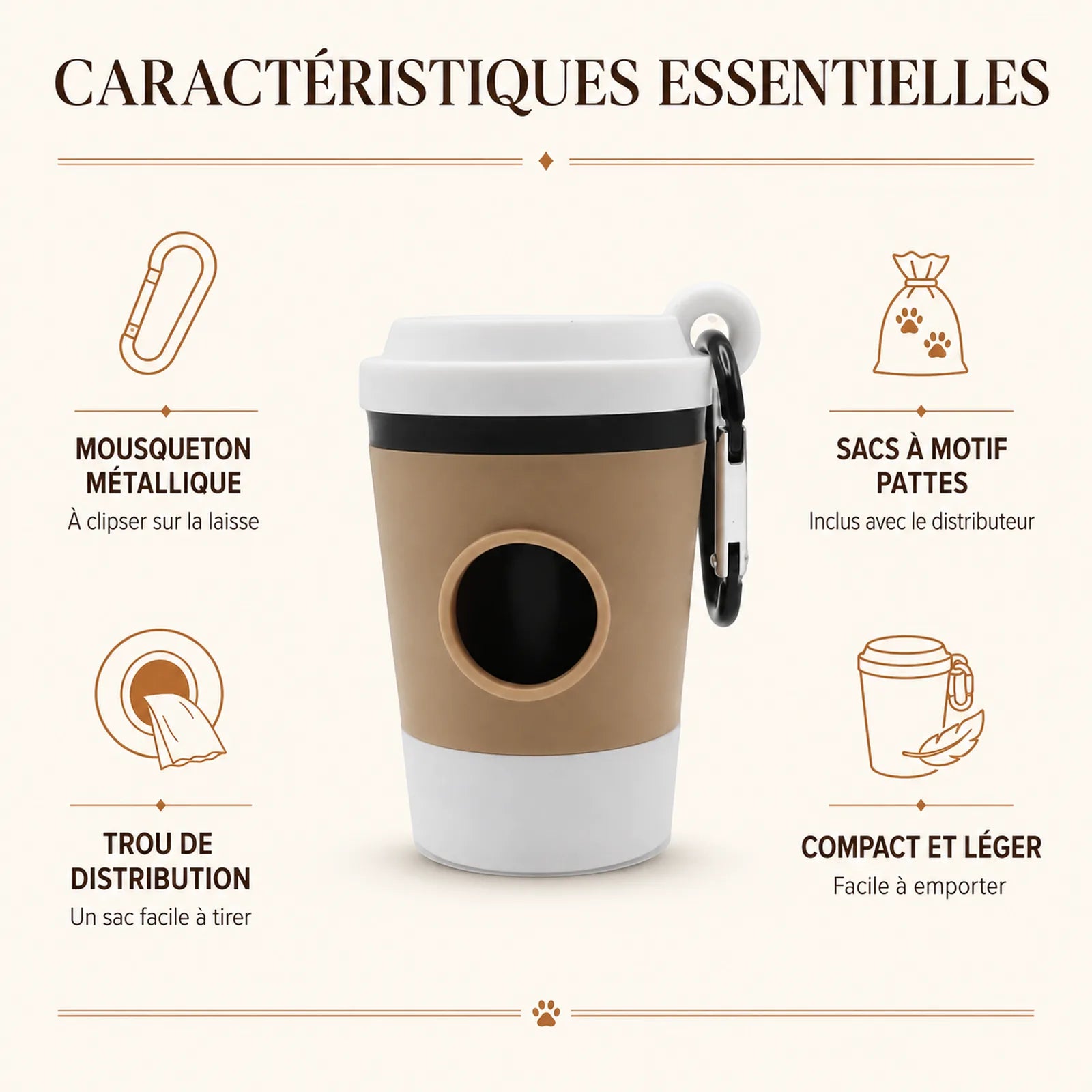 distributeur sacs crottes chien caracteristiques essentielles