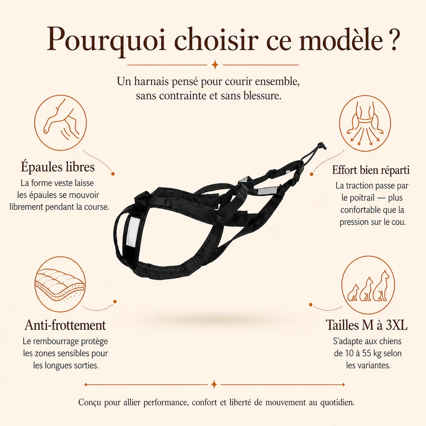 Harnais canicross noir - pourquoi choisir ce modele