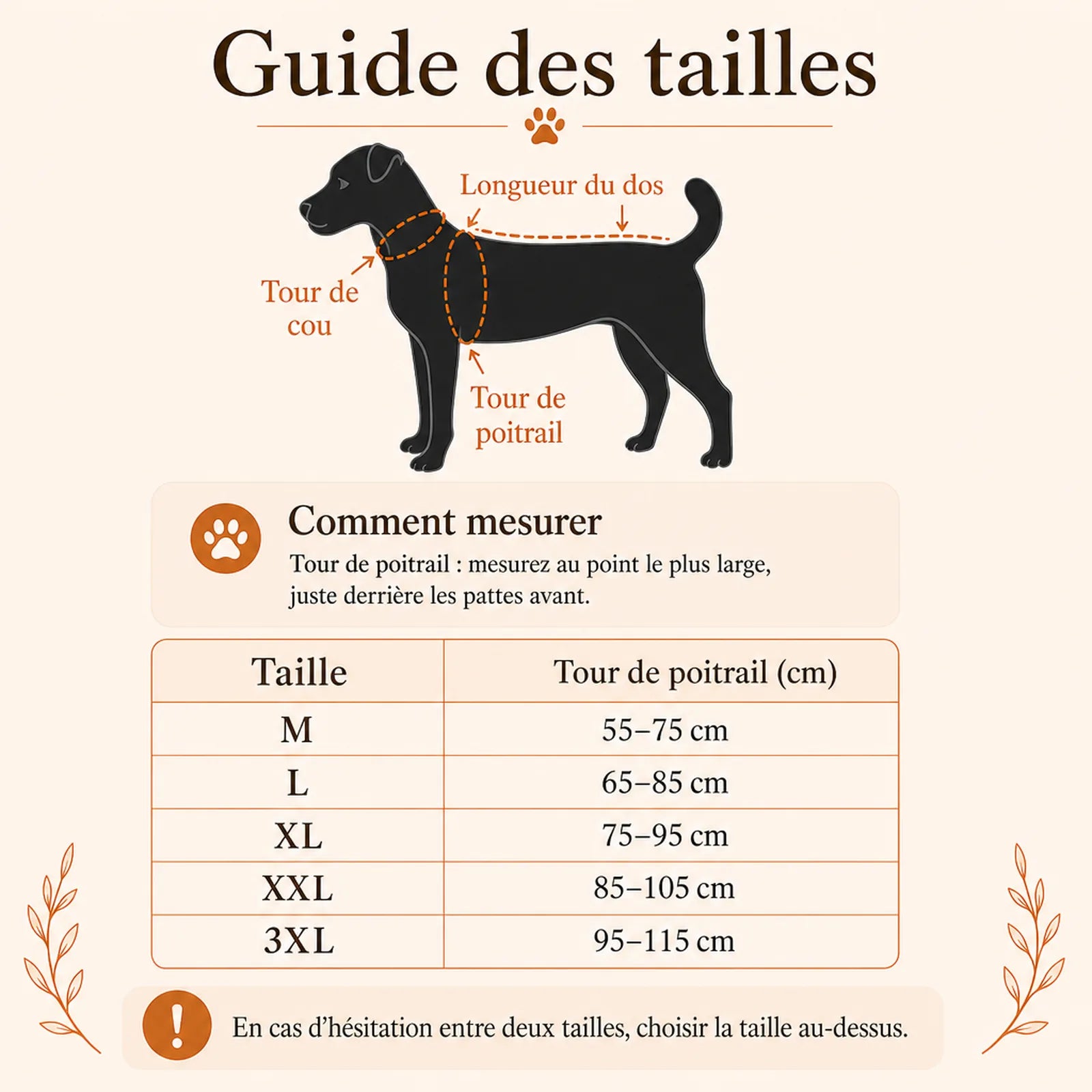 harnais canicross reflechissant noir guide des tailles