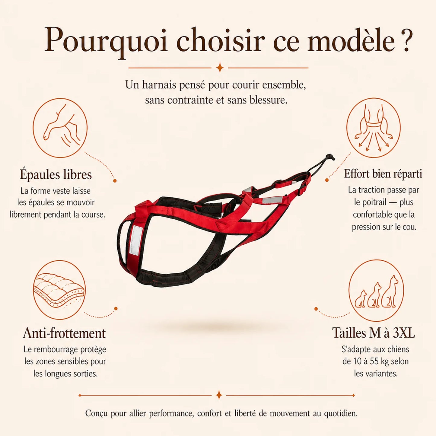 Harnais canicross rouge - pourquoi choisir ce modele