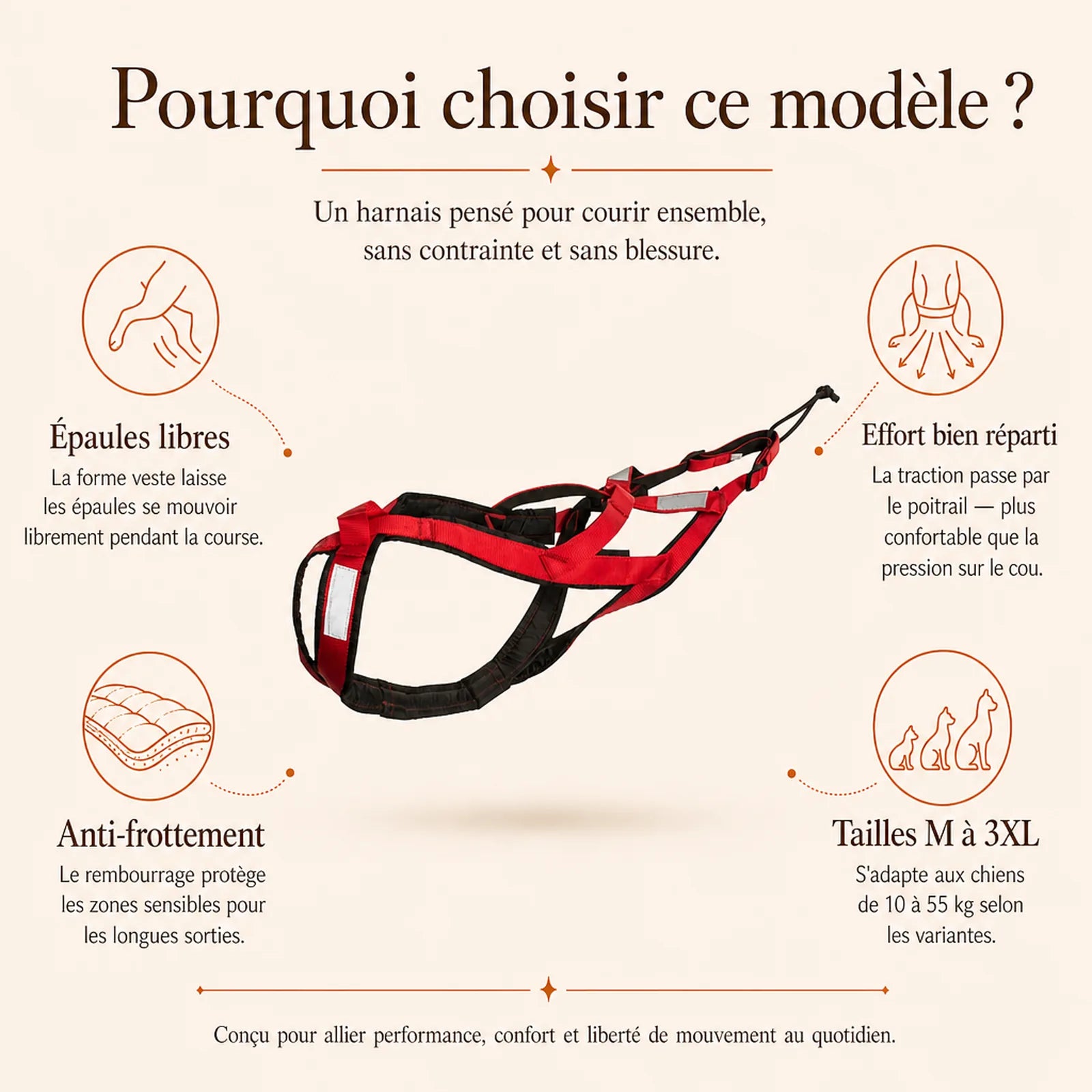 Harnais canicross rouge - pourquoi choisir ce modele