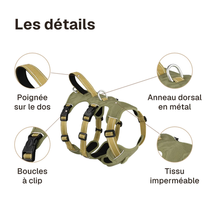 Les détails du harnais 3 points imperméable