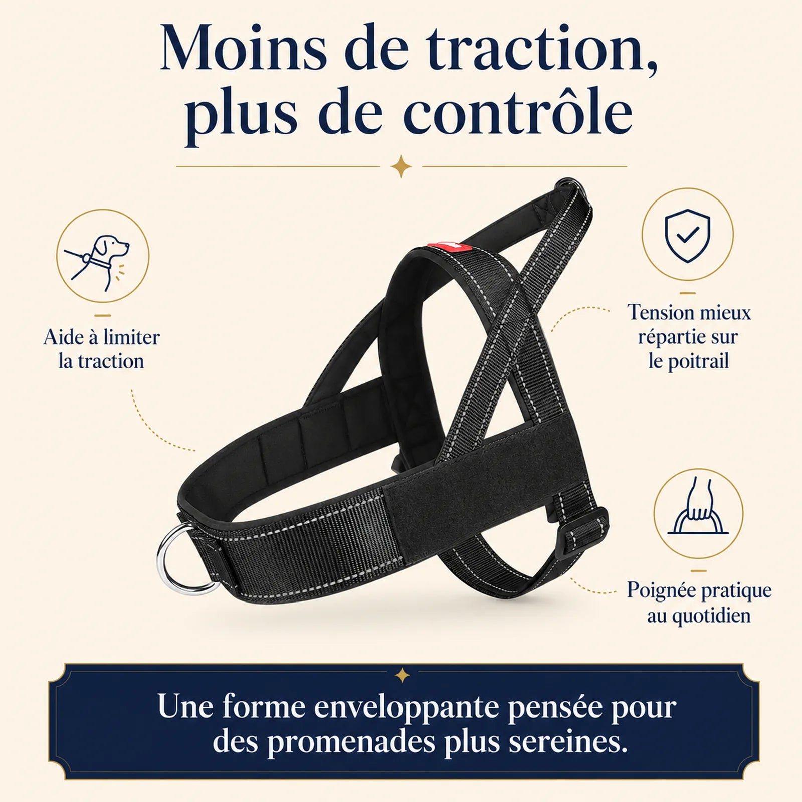 harnais chien anti traction anti fugue benefice principal
