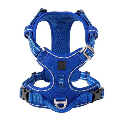 Harnais chien anti-traction ergonomique, coloris bleu, vue produit