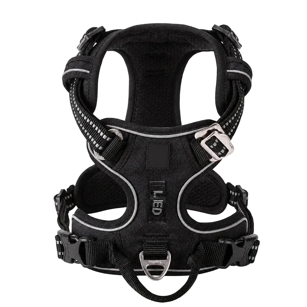 Harnais chien anti-traction ergonomique, coloris noir 2, vue produit