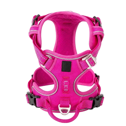 Harnais chien anti-traction ergonomique, coloris rose, vue produit