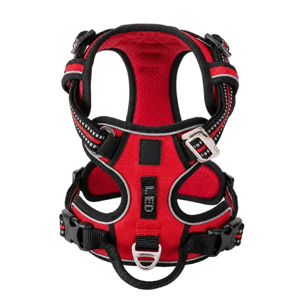 Harnais chien anti-traction ergonomique, coloris rouge, vue produit