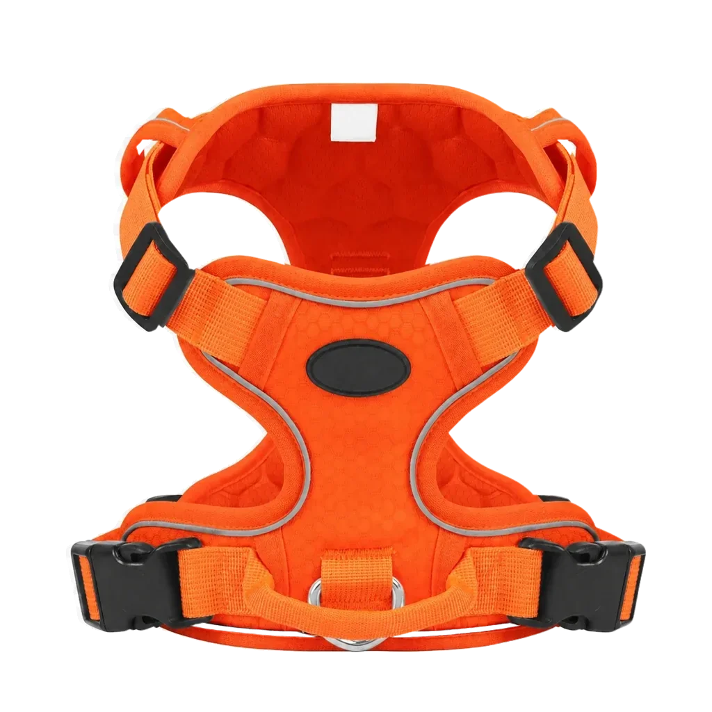Harnais Chien Anti Traction Réfléchissant coloris orange