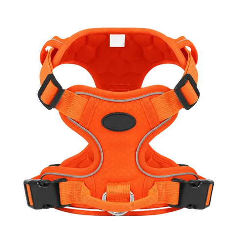 Harnais Chien Anti Traction Réfléchissant coloris orange