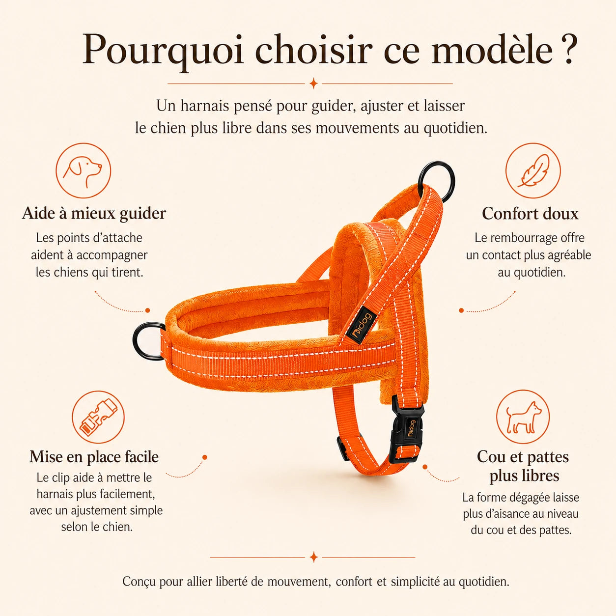 Harnais Chien Anti Traction Rembourré
