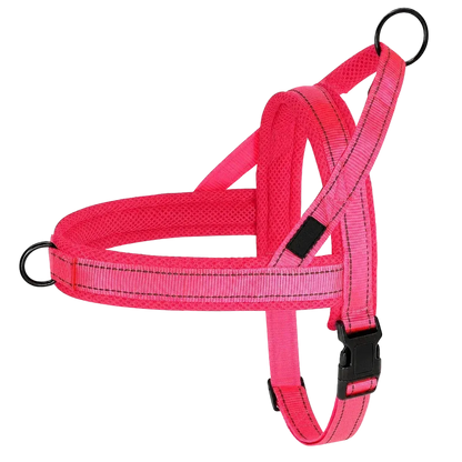 Harnais chien anti traction rembourré rose clair