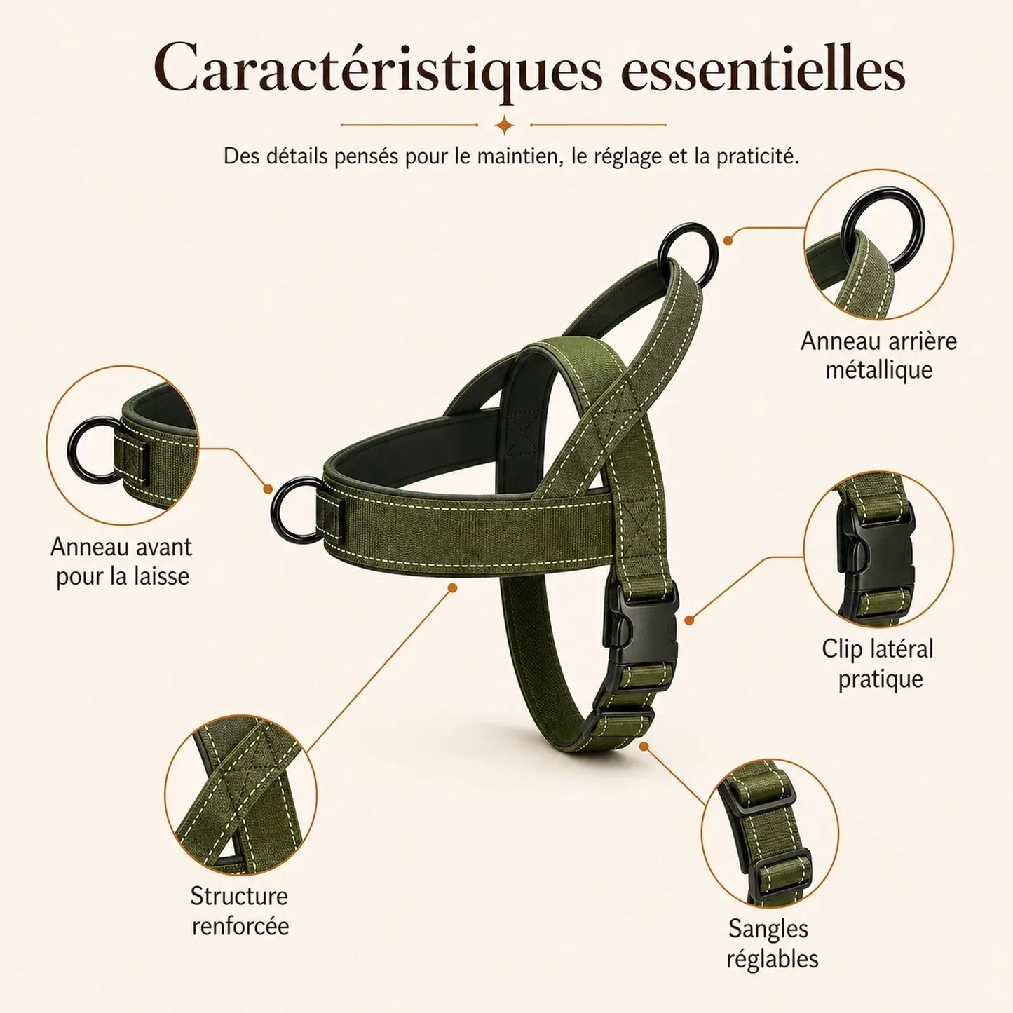 harnais chien anti traction renforce caracteristiques essentielles