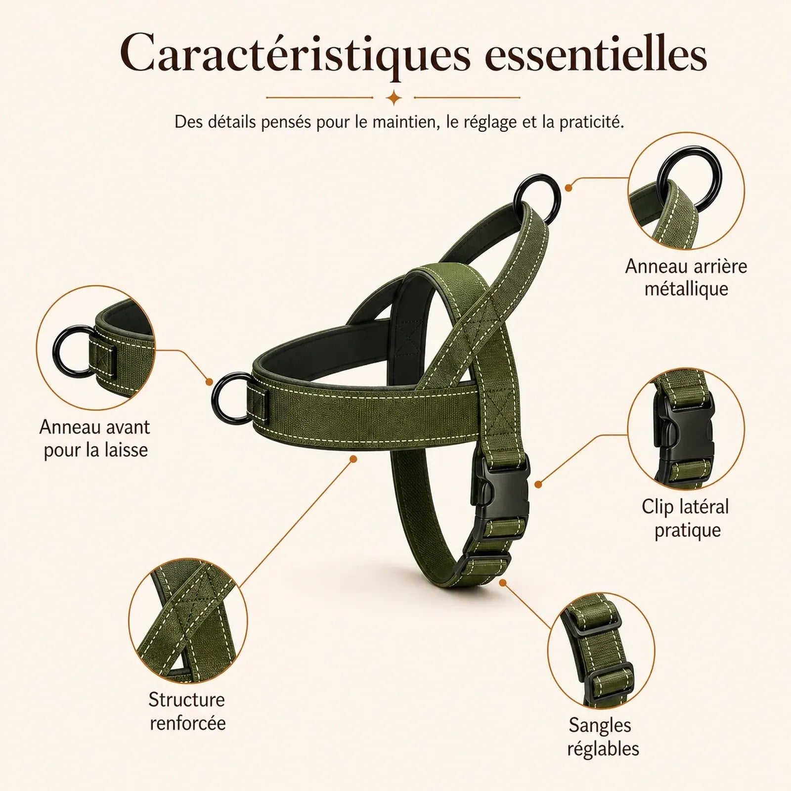 harnais chien anti traction renforce caracteristiques essentielles
