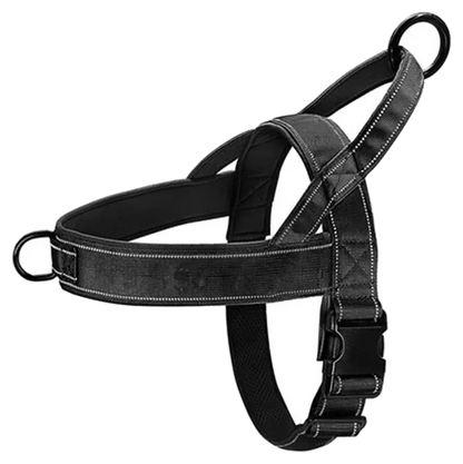 harnais chien anti traction renforce variante noir detouree