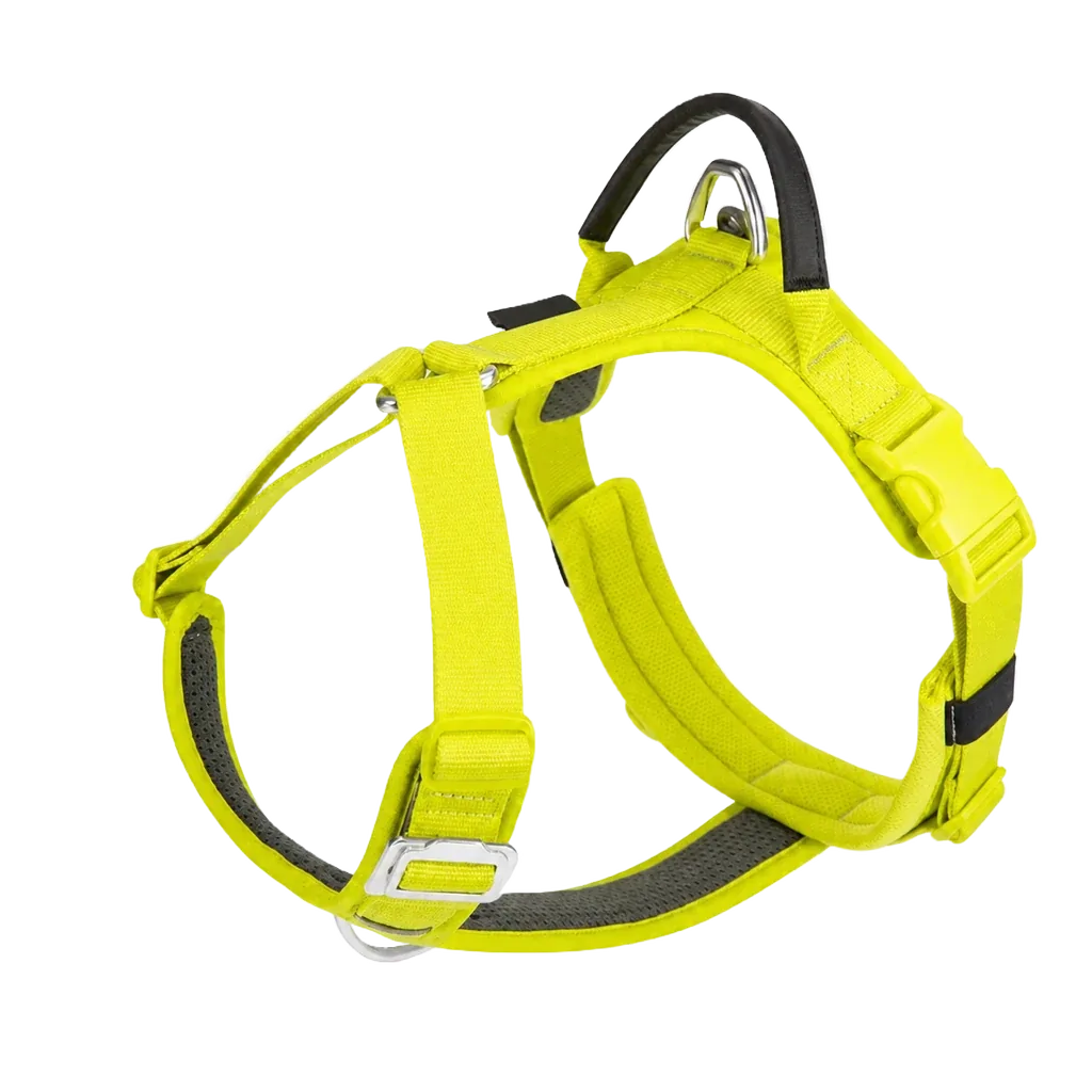 Harnais chien Anti Traction Sécurité coloris jaune fluo haute visibilité