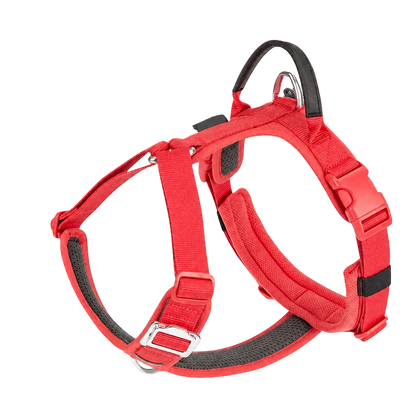 Harnais chien Anti Traction Sécurité coloris rouge, vue de profil