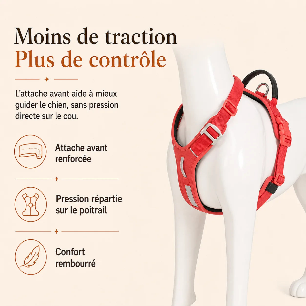 harnais chien anti traction securite traction confort