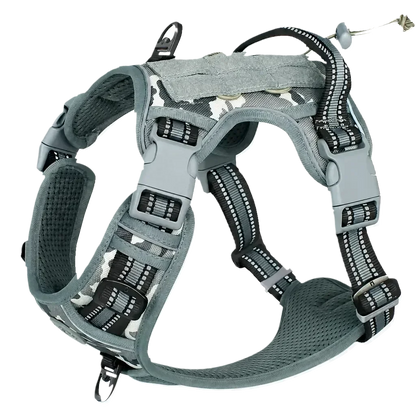 Harnais chien anti traction tactique coloris gris clair
