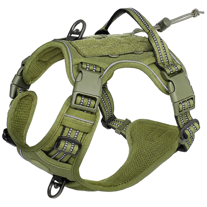 Harnais chien Anti Traction Tactique coloris vert olive