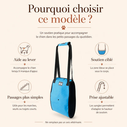 Harnais Chien Handicapé Bleu Renforcé